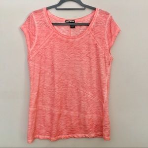 DKNY burnout tee peach scoop neck L